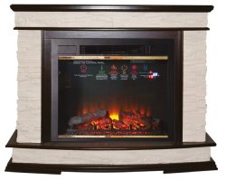 Каминокомплект Interflame Памир сланец коньячный дуб с очагом Sirius 30 LED FX Brass