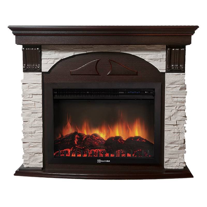 Каминокомплект Firelight Torre 30S с очагом Electrolux EFP/P-3020LS сланец белый/шпон темный дуб